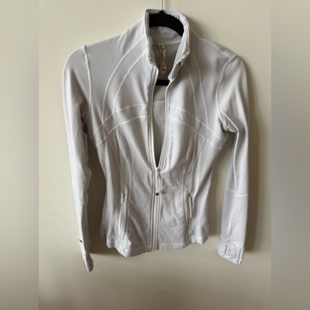Lululemon white full length define jacket
